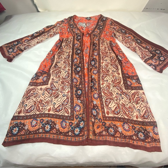 NEW ANGIE Boho MIXED PATTERN
PAISLEY KIMONO DUSTER Size M - Picture 1 of 13